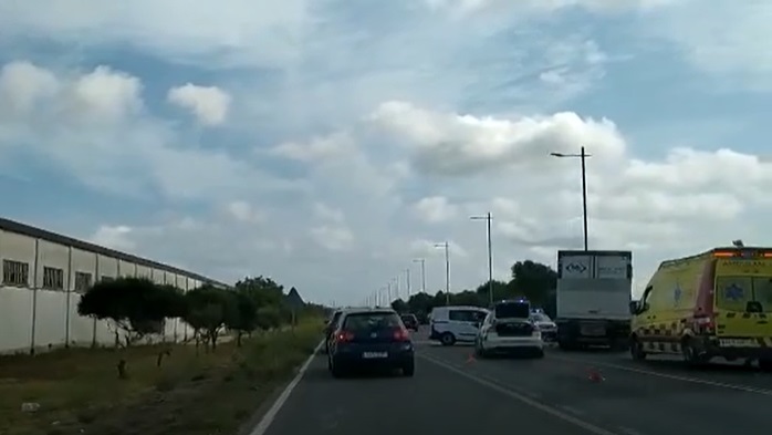 Lugar del accidente de circulación (Fotos y vídeo: Tolo Mercadal)