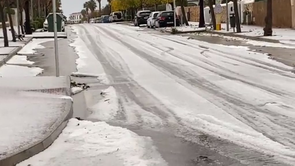 En el poniente de la isla es donde más ha cuajado el granizo (Imagen Meteo Menorca)