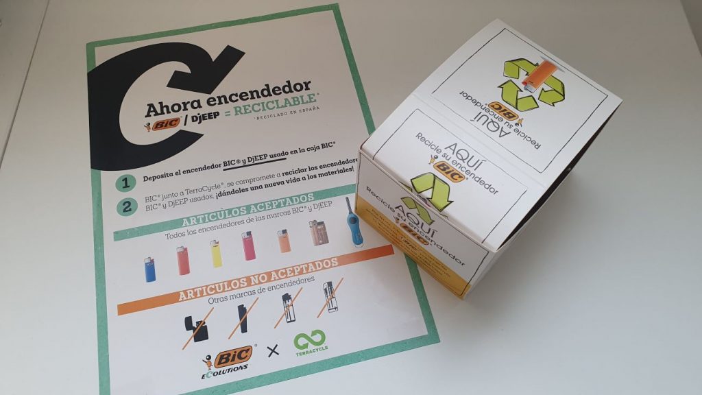 Cajas para reciclar encendedores BIC