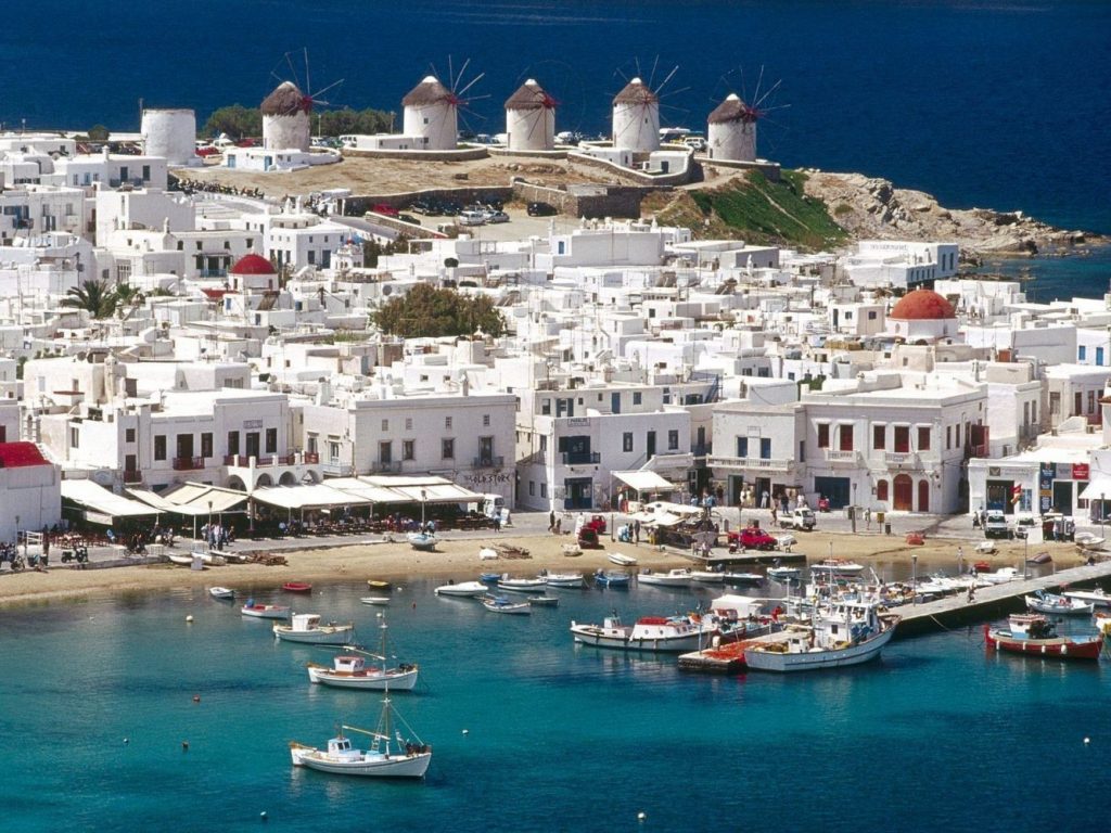 Vista de Mykonos.