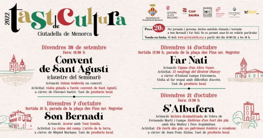 'Tast de cultura' ofrece 4 actividades culturales durante octubre