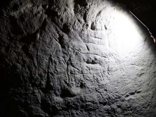 (Fotos) Descubren grabados de gran valor arqueológico en el hipogeo de Santa Anna