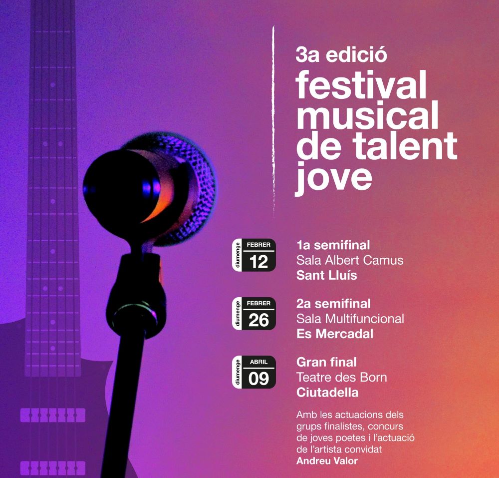 Imagen del cartel del festival organizado por Injove Menorca