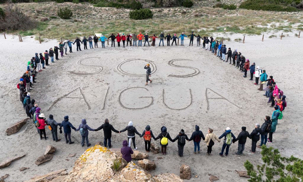 Imagen de las reivindicaciones en la Albufera des Grau (Foto: GOB Menorca)