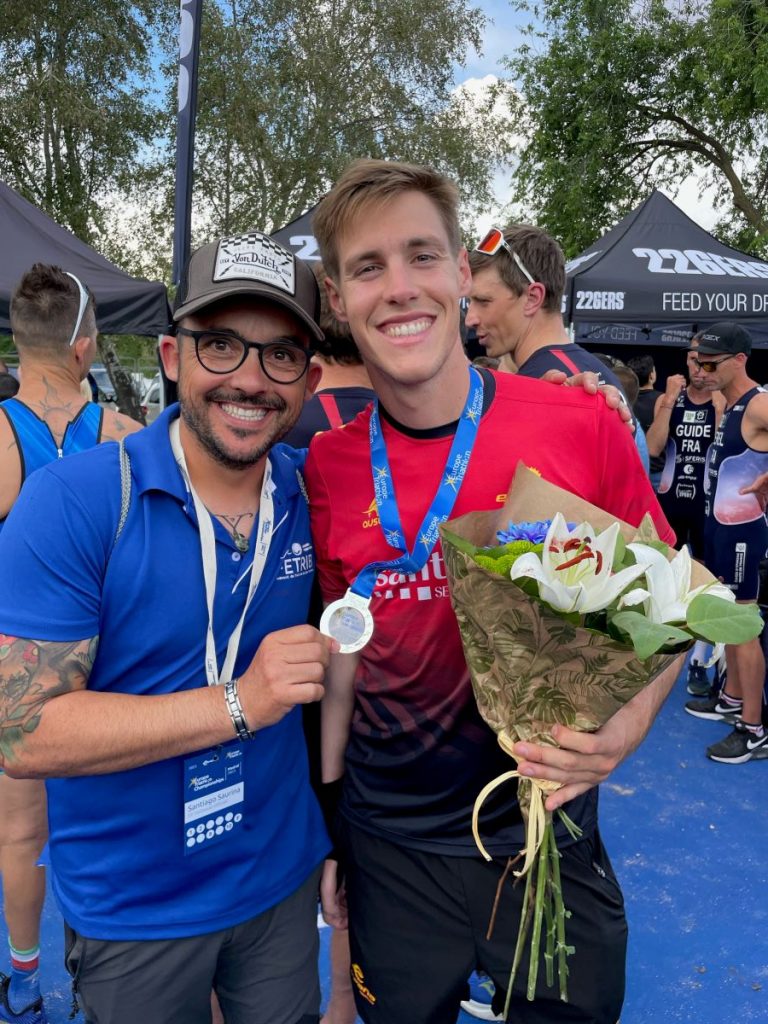 Saurina y Riudavets en el campeonato Europeo de Triatlón (Foto: Santiago Saurina)