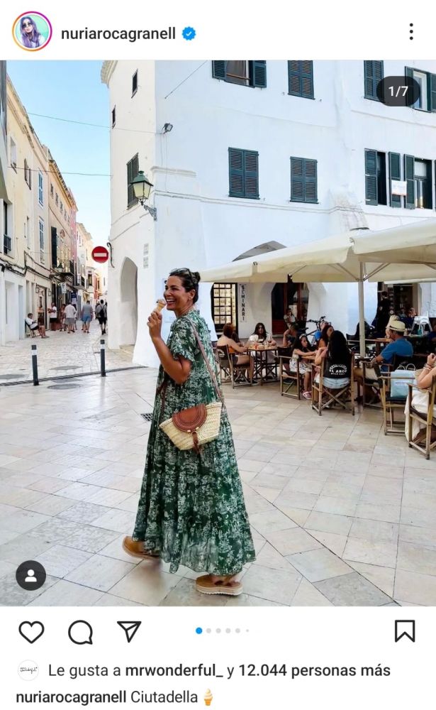 Nuria Roca en Menorca (Imagen: Instagram Nuria Roca)