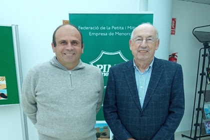 Mito Bosch, Presidente de Menorca Esportiva, junto a Justo Saura, presidente de PIME Menorca.