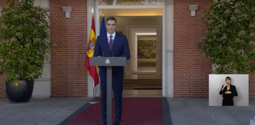 Pedro Sánchez en su comparecencia de hoy