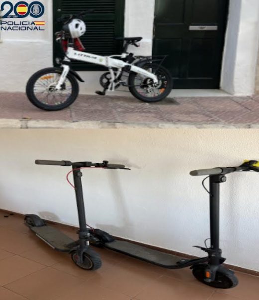 La Policía Nacional ha detenido a un reincidente por el hurto de patinetes y bicicletas