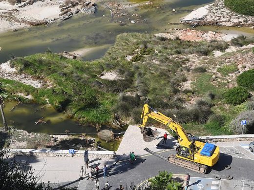 (Fotos) El Govern inicia las obras de reparación en Cala en Porter