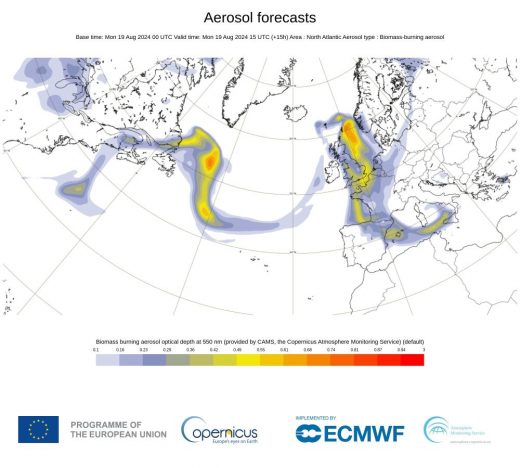 Gráfico del Servicio de Monitorización Atmosférica Copernicus