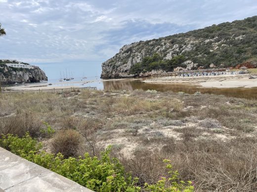 Imagen de hoy de la playa de Cala'n Porter (Foto: Albert Millet)