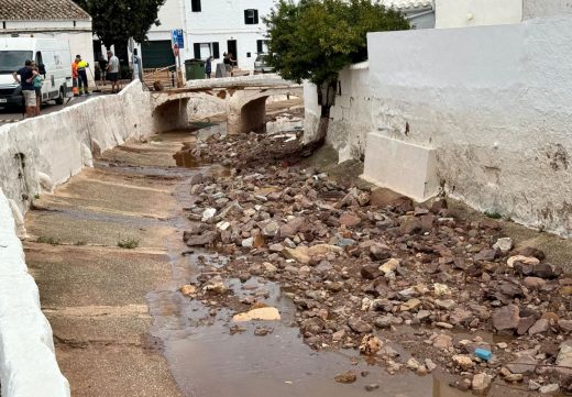 Es Mercadal tras el temporal.