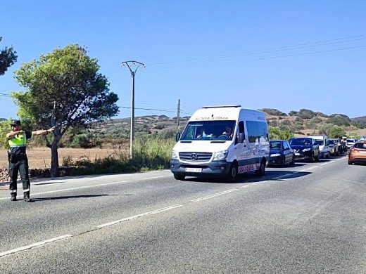 (Fotos) Accidente múltiple cerca de la salida de Ferreries: un choque en cadena provoca retenciones