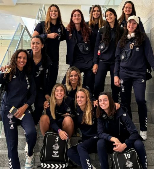 Las jugadoras del Avarca, de camino a Las Palmas.