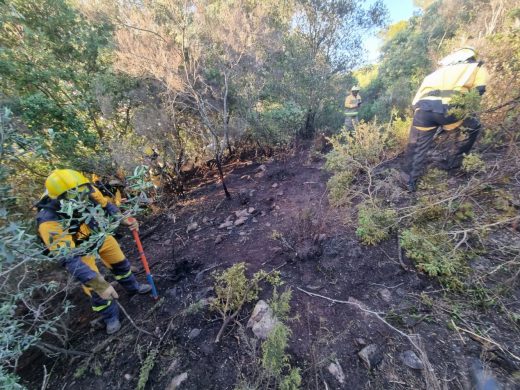 (Fotos) Un pequeño incendio hace saltar las alarmas en Ferreries