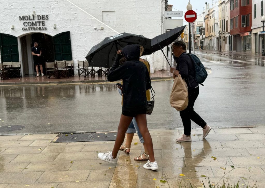 Lluvia en Menorca este pasado sábado (Foto: Tolo Mercadal)