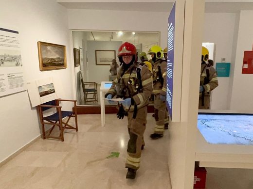 (Fotos y vídeo) El Museo de Menorca pone a prueba su Plan de Salvaguarda con un simulacro de incendio
