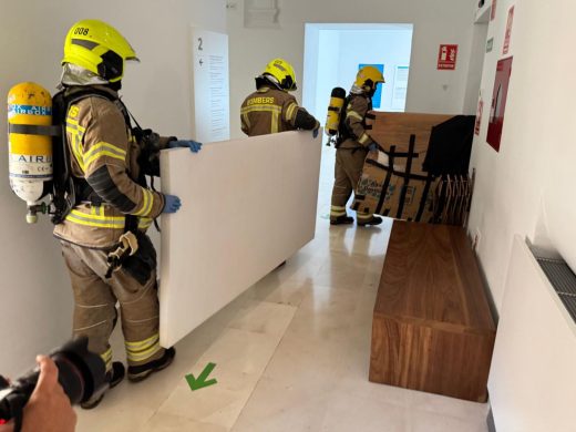 (Fotos y vídeo) El Museo de Menorca pone a prueba su Plan de Salvaguarda con un simulacro de incendio
